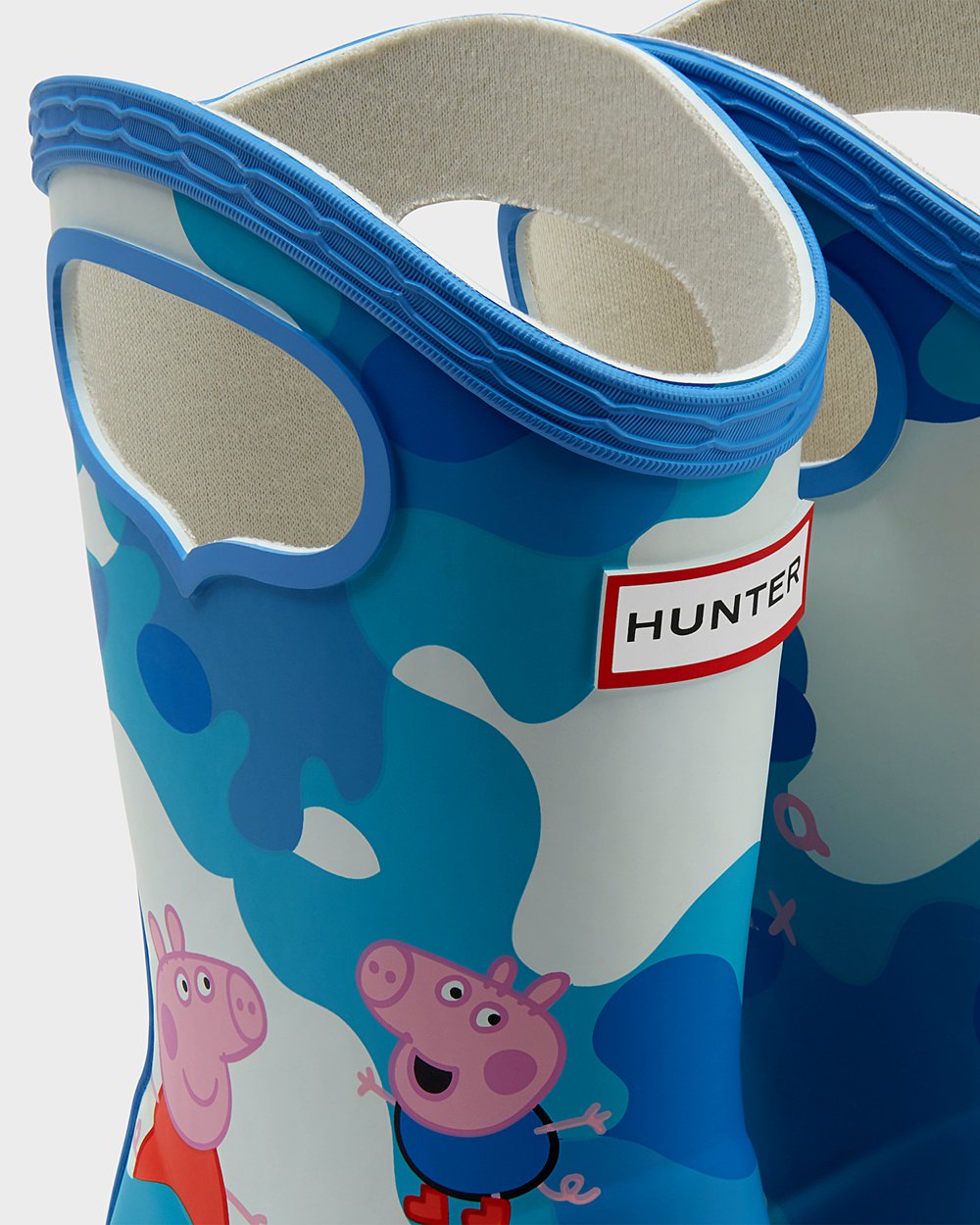 Hunter Niños Original First Peppa Pig Grab Handle - Botas de Lluvia Azules - 497-CTJEOZ